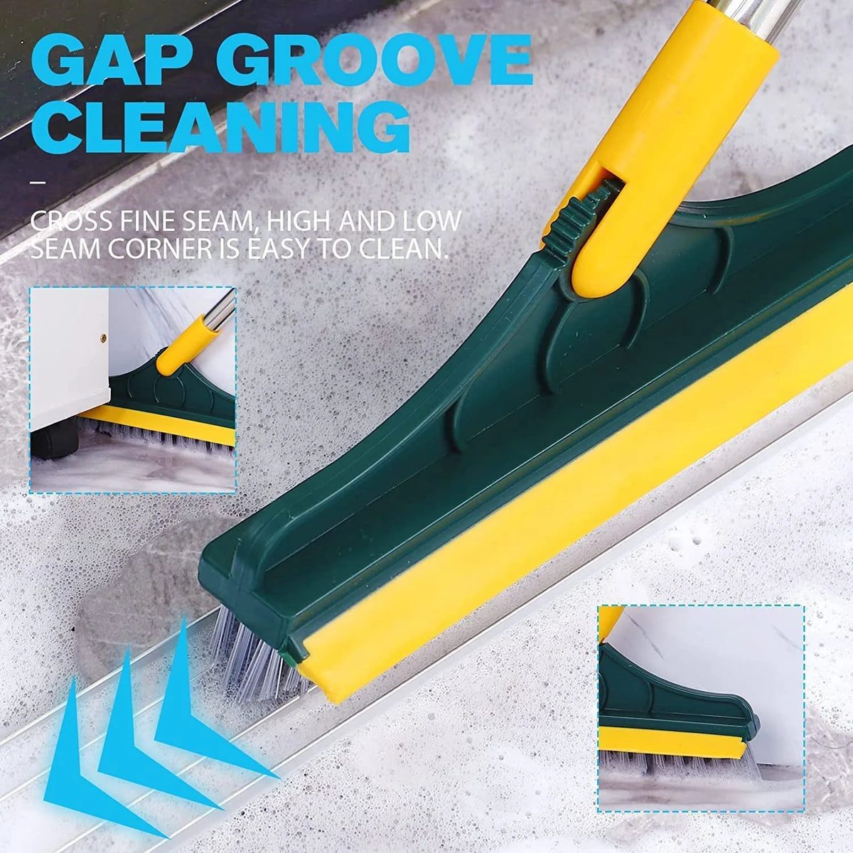 2-in-1 Rotatable Floor & Tile Cleaning Brush – 120° Adjustable Scrubber for Bathroom, Windows & Floors