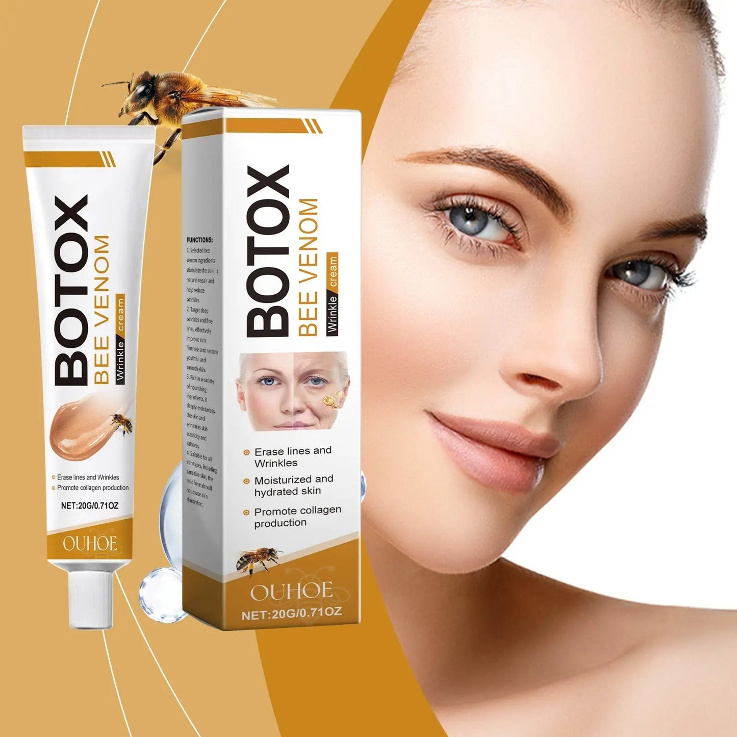 Botox Bee Venom Whitening & Moisturizing Cream – Anti-Aging, Brightening & Skin Firming Facial Care (20g)