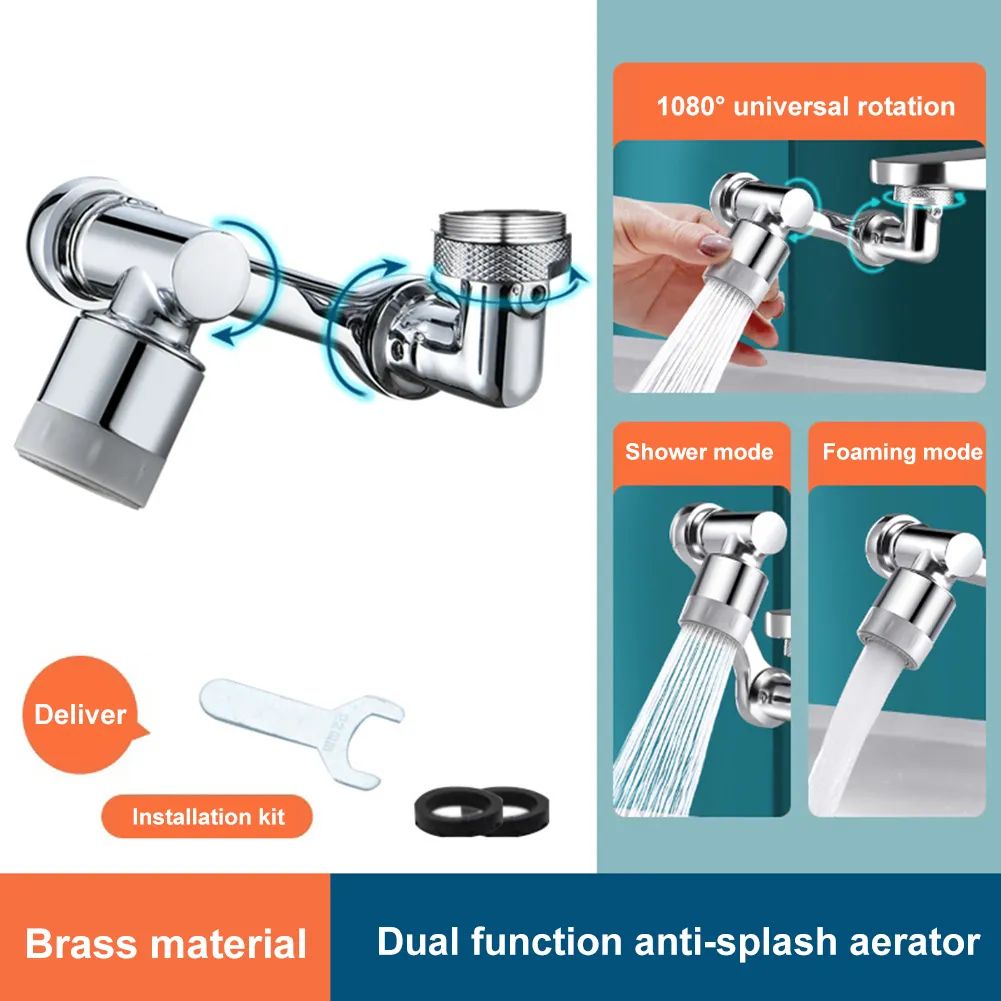 rotatable Faucet Aerator Bathroom Washbasin Tap Splash Filter Kitchen Faucet Extend Faucet Water Saving Bubbler Nozzle